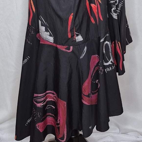 JNBY Short Sleeve Asymmetric Art To Wear 100% Cotton Midi Dress - Size L - Picture 10 of 12